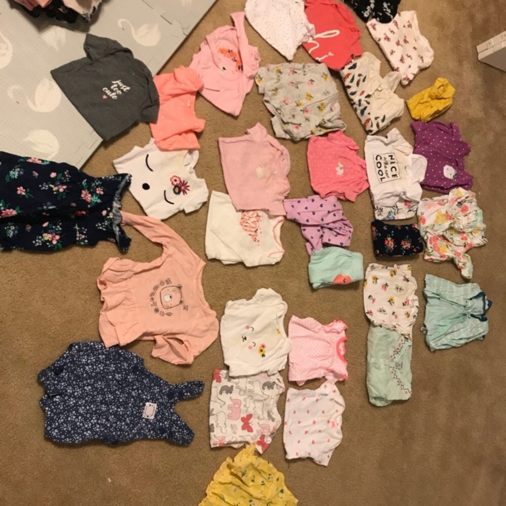 Carters Baby Girl Clothes sizes 0-3, 3-6, 6-9.